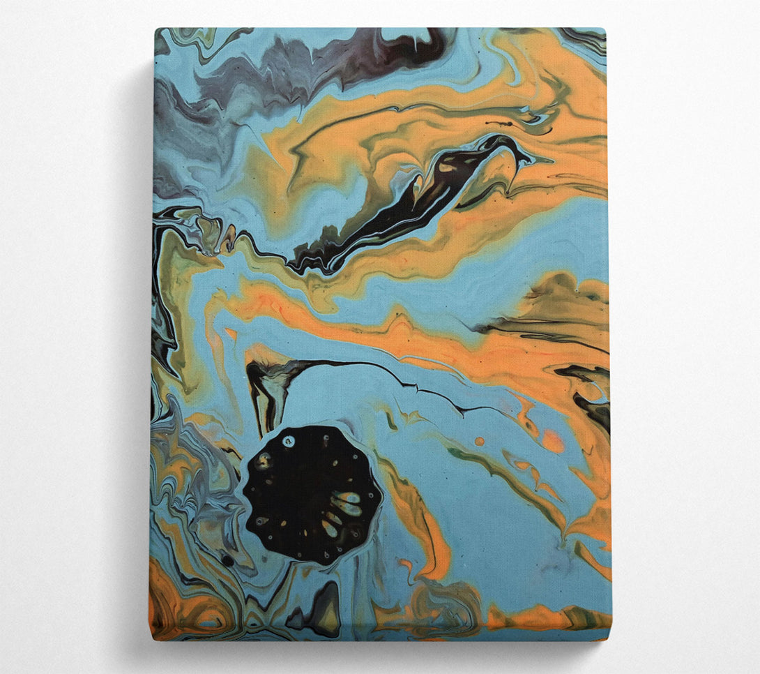  A Canvas Print of Azure Abstract Swirls Canvas Print