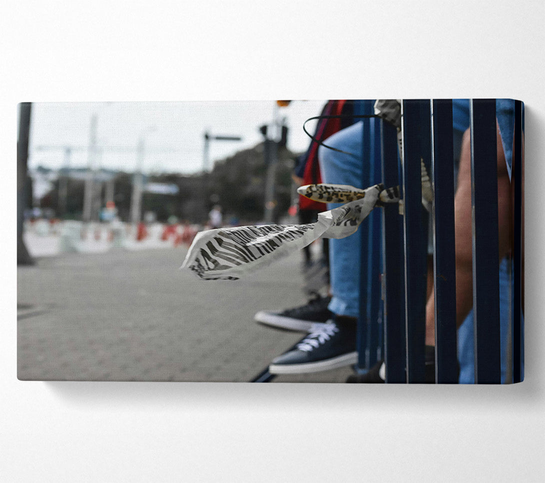  A Canvas Print of Blue Barrier Tapestry Canvas Print