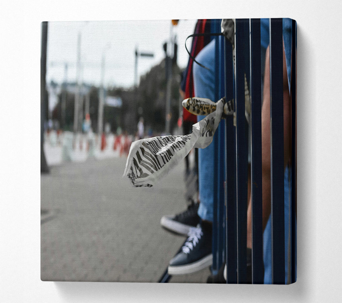  A Canvas Print of Blue Barrier Tapestry Canvas Print