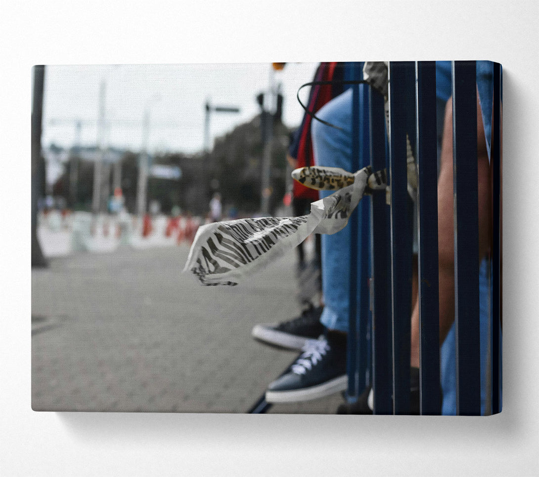  A Canvas Print of Blue Barrier Tapestry Canvas Print