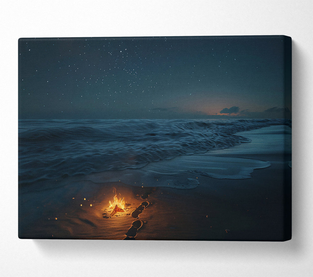  A Canvas Print of Blue Night Fire Canvas Wall Art