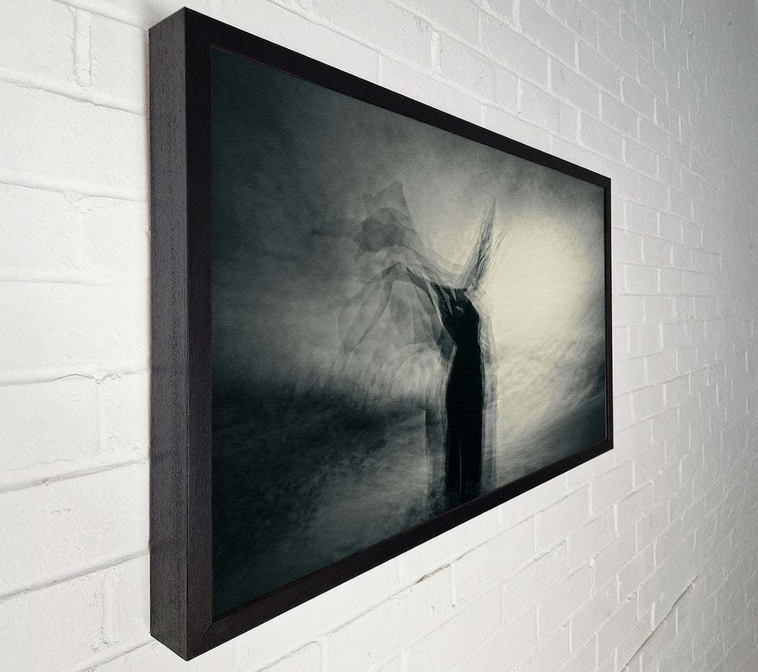  A Canvas Print of Grey Figure Ascending Canvas Art