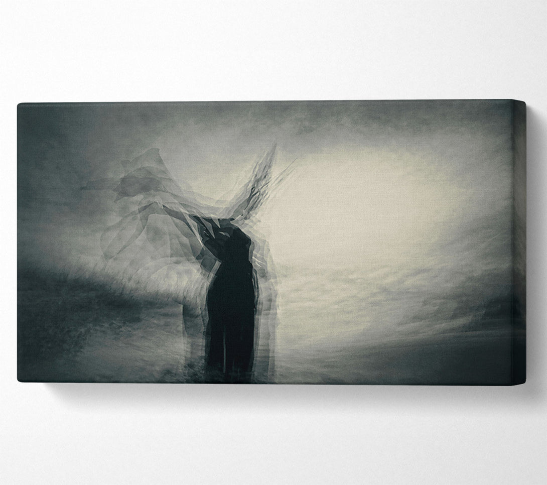  A Canvas Print of Grey Figure Ascending Canvas Art