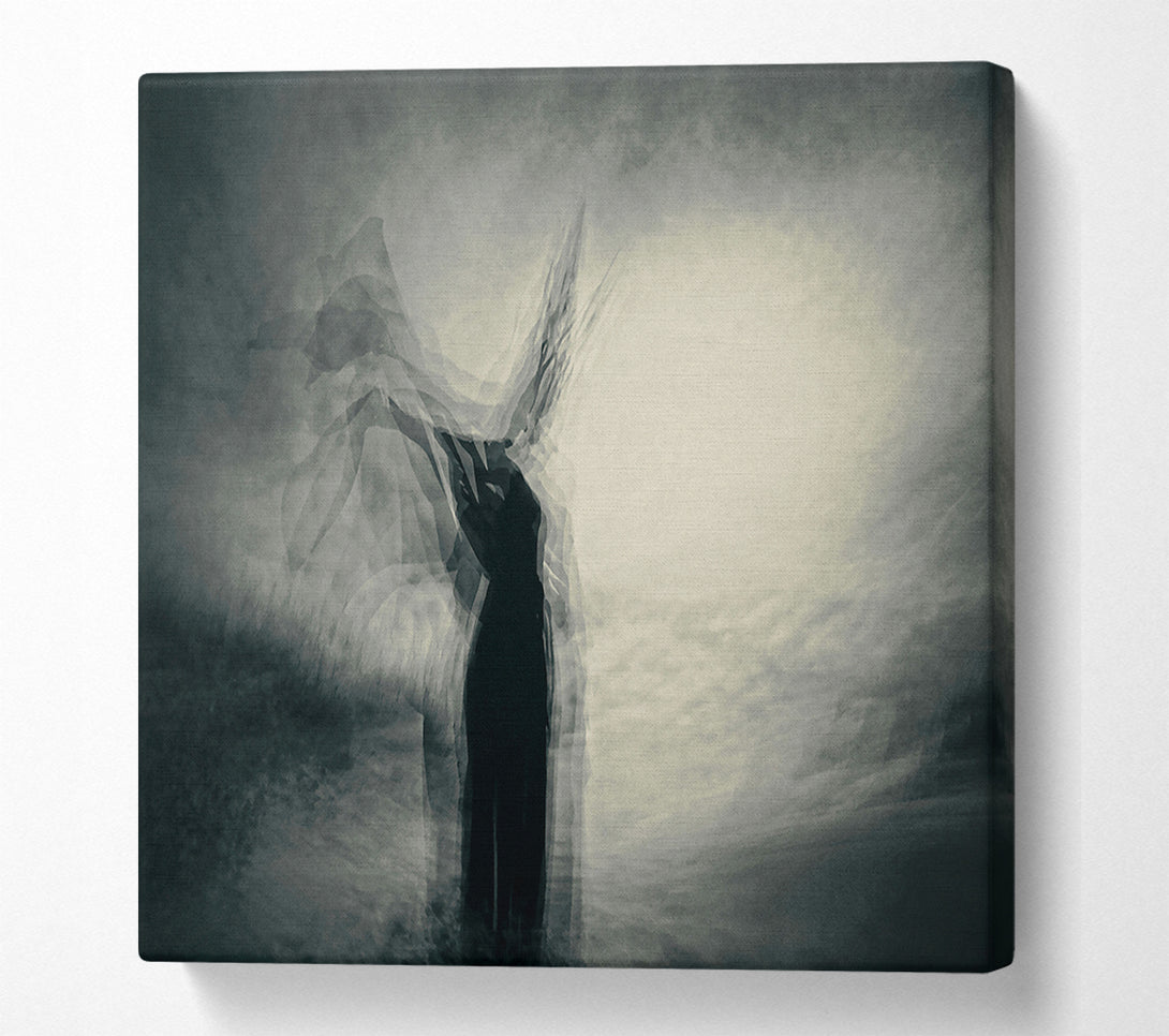  A Canvas Print of Grey Figure Ascending Canvas Art