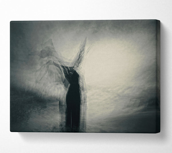  A Canvas Print of Grey Figure Ascending Canvas Art