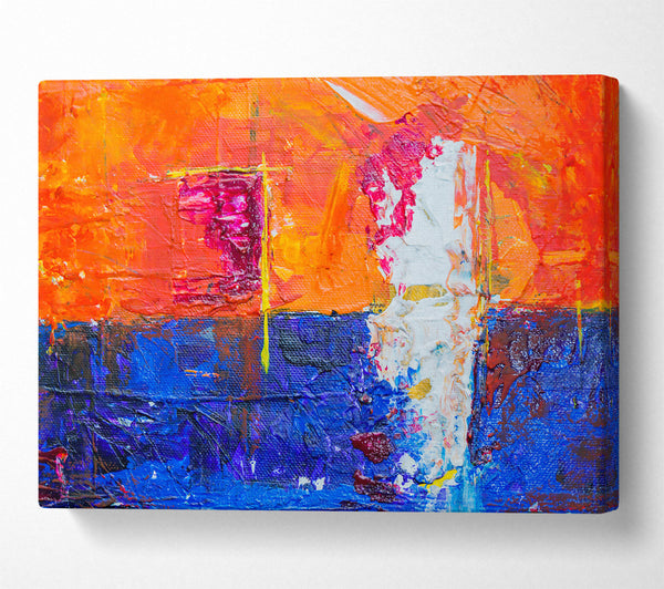  A Canvas Print of Orange And Blue Strokes Canvas Wall Art