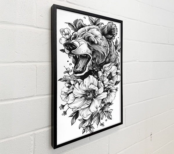 Black And White Bear Roar