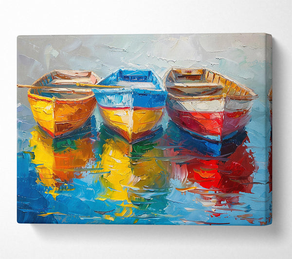  A Canvas Print of Blue Boats At Rest Canvas Art