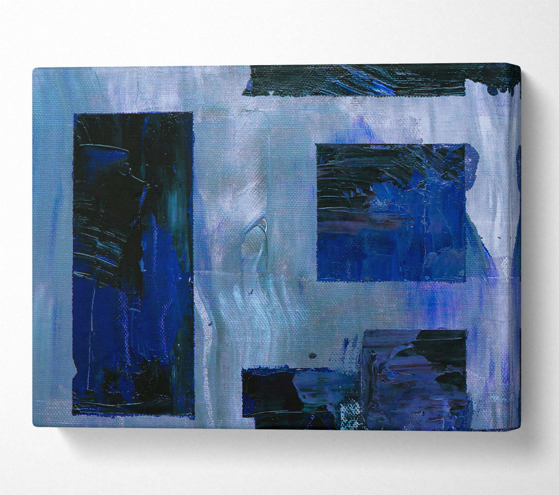  A Canvas Print of Indigo Abstract Shapes Canvas Wall Art