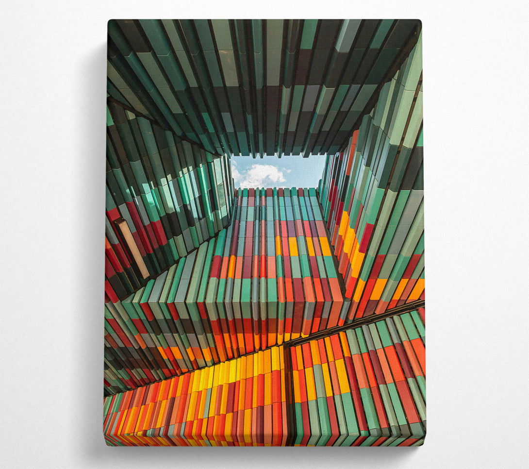  A Canvas Print of Teal Cityscape Skylight Canvas Print