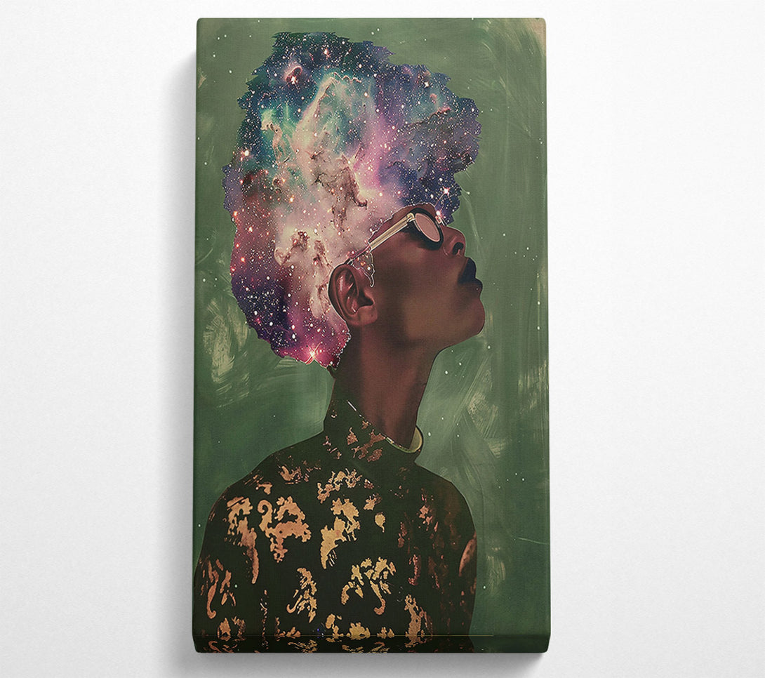  A Canvas Print of Green Galaxy Glow Canvas Wall Art