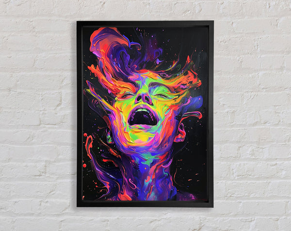 Abstract Flow Paint Scream Framed Print