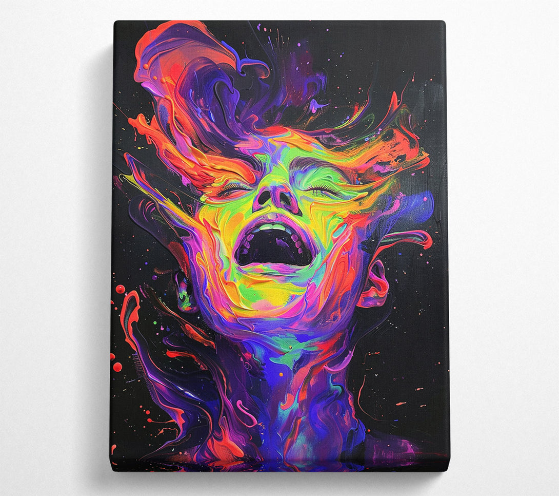  A Canvas Print of Abstract Flow Paint Scream Canvas Print