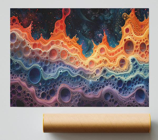 Orange Bubble Universe Giclee Print