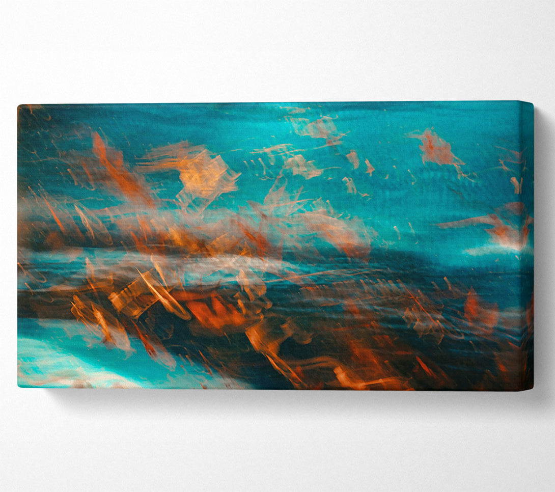  A Canvas Print of Azure And Amber Flow Canvas Wall Art