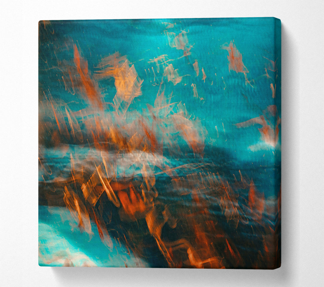  A Canvas Print of Azure And Amber Flow Canvas Wall Art