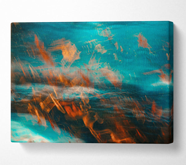  A Canvas Print of Azure And Amber Flow Canvas Wall Art