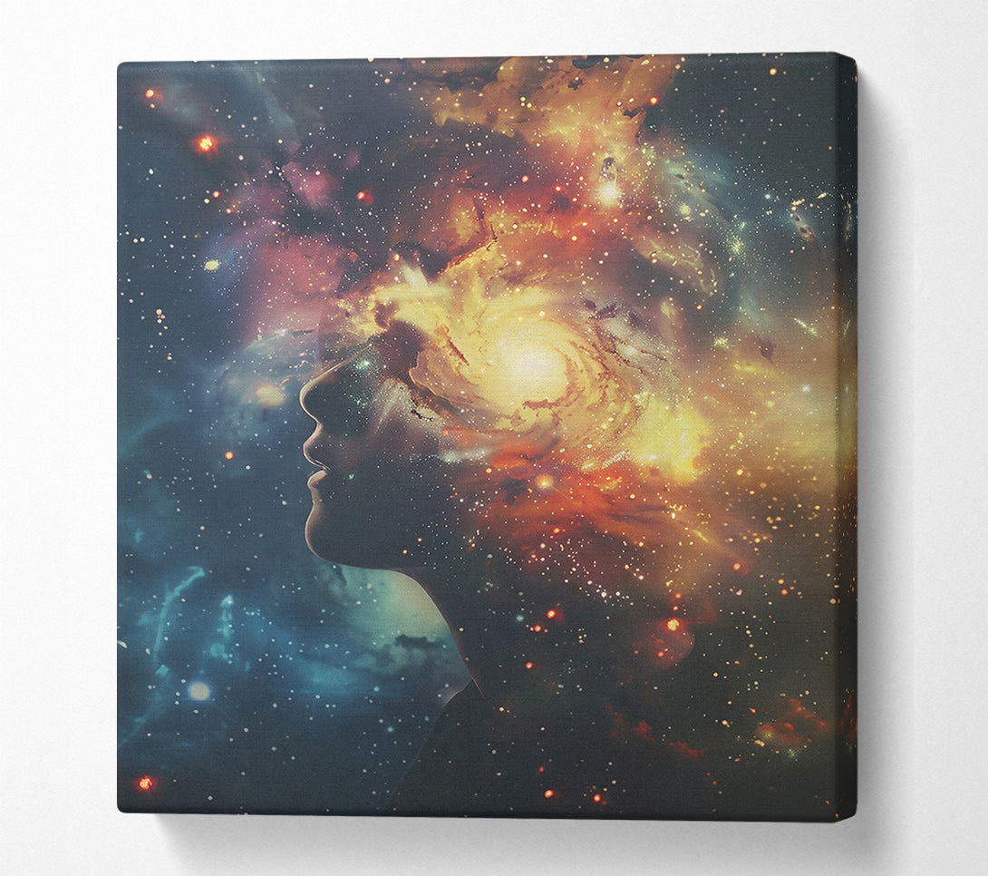  A Canvas Print of Golden Cosmic Embrace Canvas Art