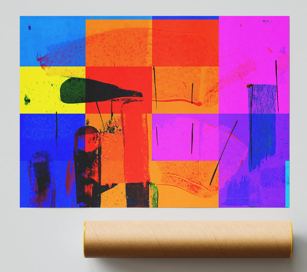 Orange Color Burst Giclee Print