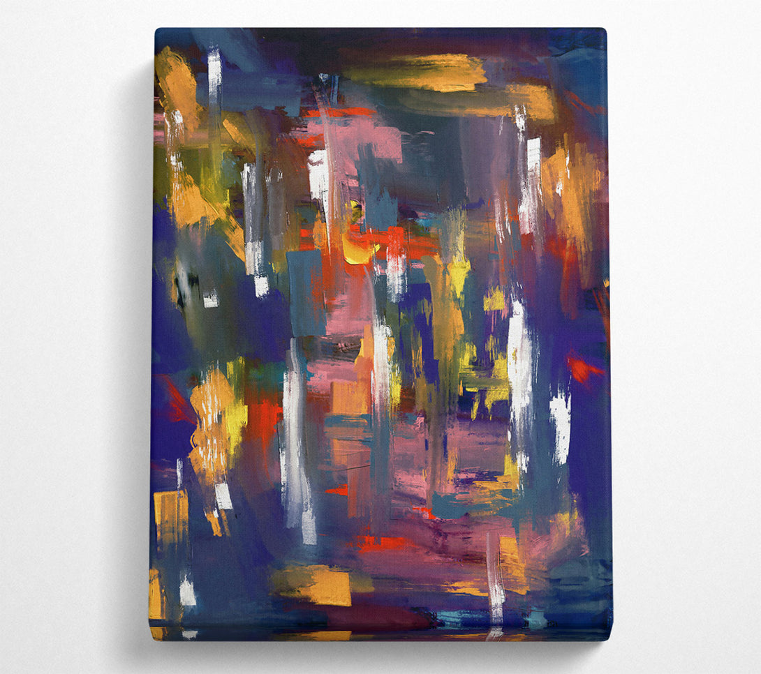  A Canvas Print of Indigo Abstract Strokes Canvas Art