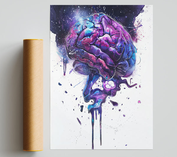 Cosmic Purple Brain Giclee Print