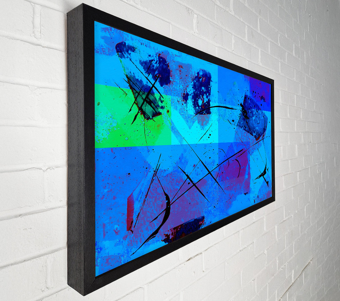  A Canvas Print of Azure Abstract Splatter Canvas Print