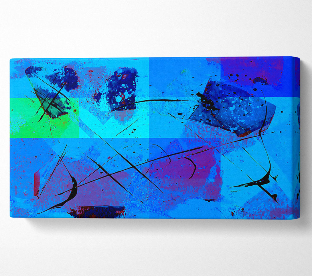  A Canvas Print of Azure Abstract Splatter Canvas Print