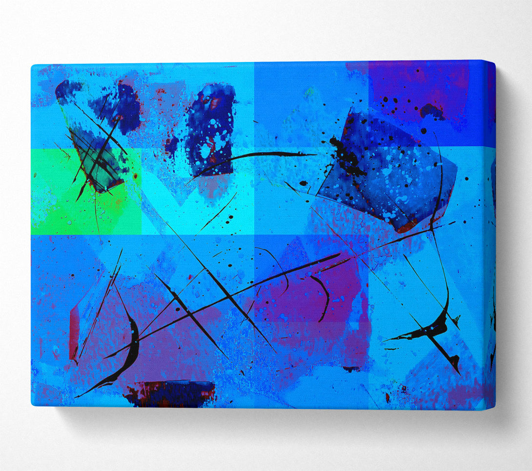 A Canvas Print of Azure Abstract Splatter Canvas Print
