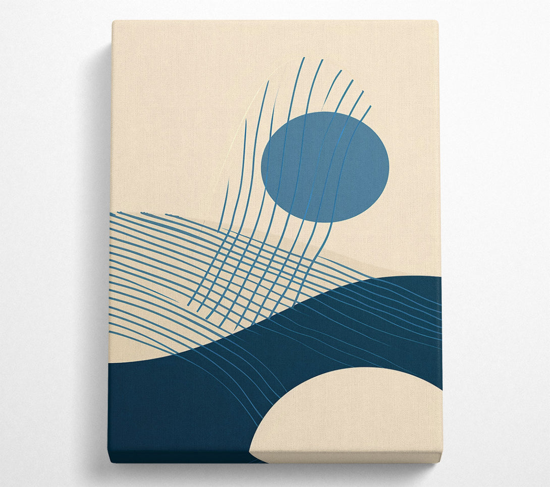  A Canvas Print of Azure Abstract Lines Canvas Print