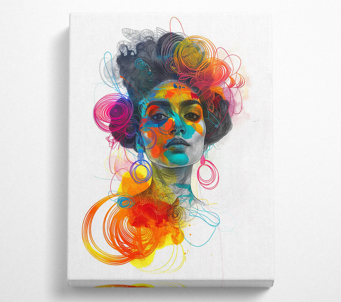  A Canvas Print of Orange Swirls And Lines Canvas Wall Art