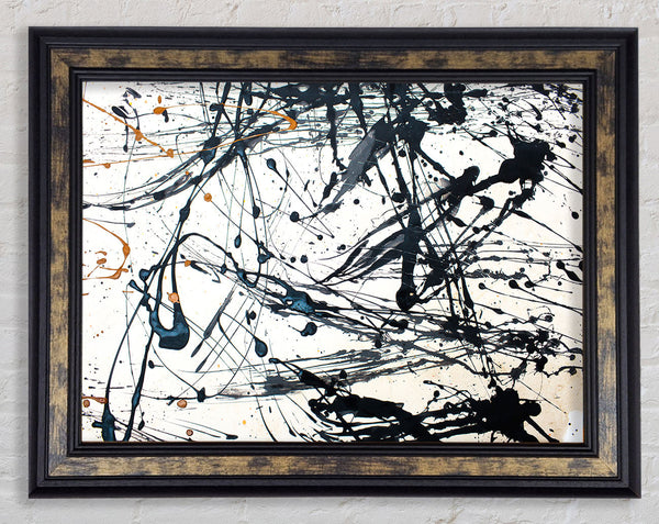 Abstract Ink Lines Framed Print