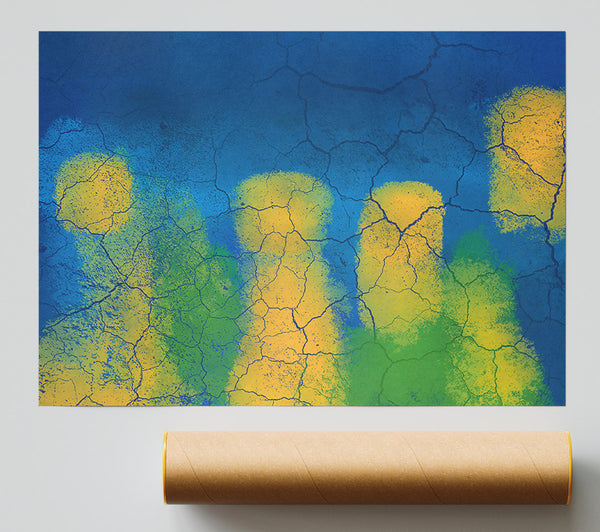 Cracked Yellow Landscape Poster