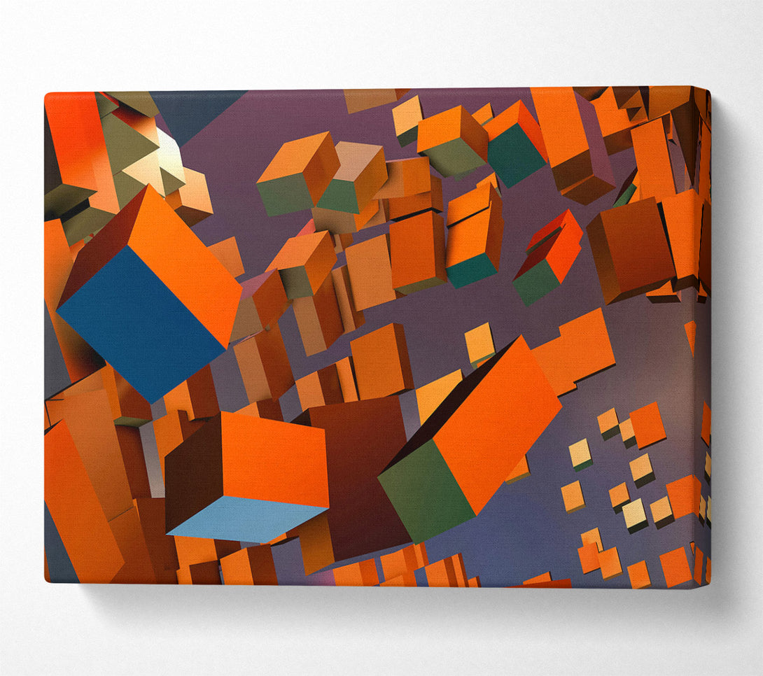  A Canvas Print of Orange Geometric Abstract Canvas Print