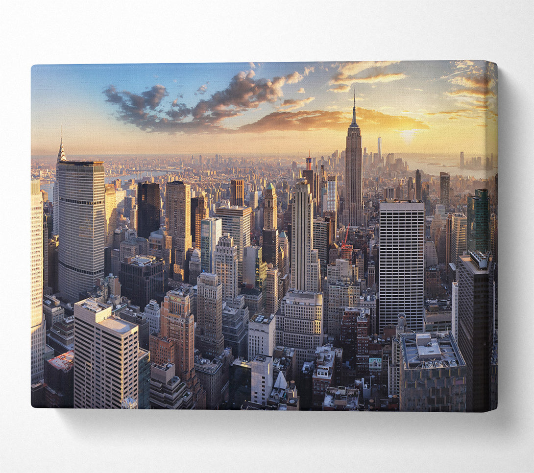  A Canvas Print of Golden City Skyline Canvas Print