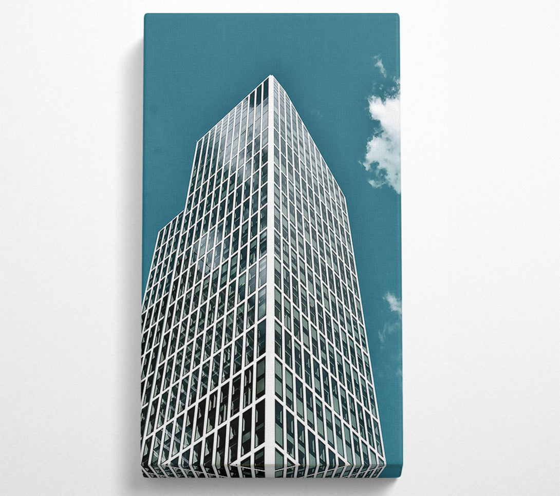  A Canvas Print of Azure Cityscape Reflection Canvas Wall Art