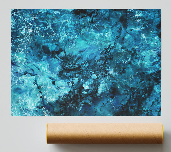Azure Tidal Flow Poster