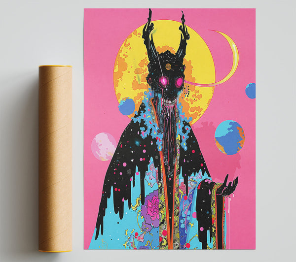 Pink Cosmic Drip Print
