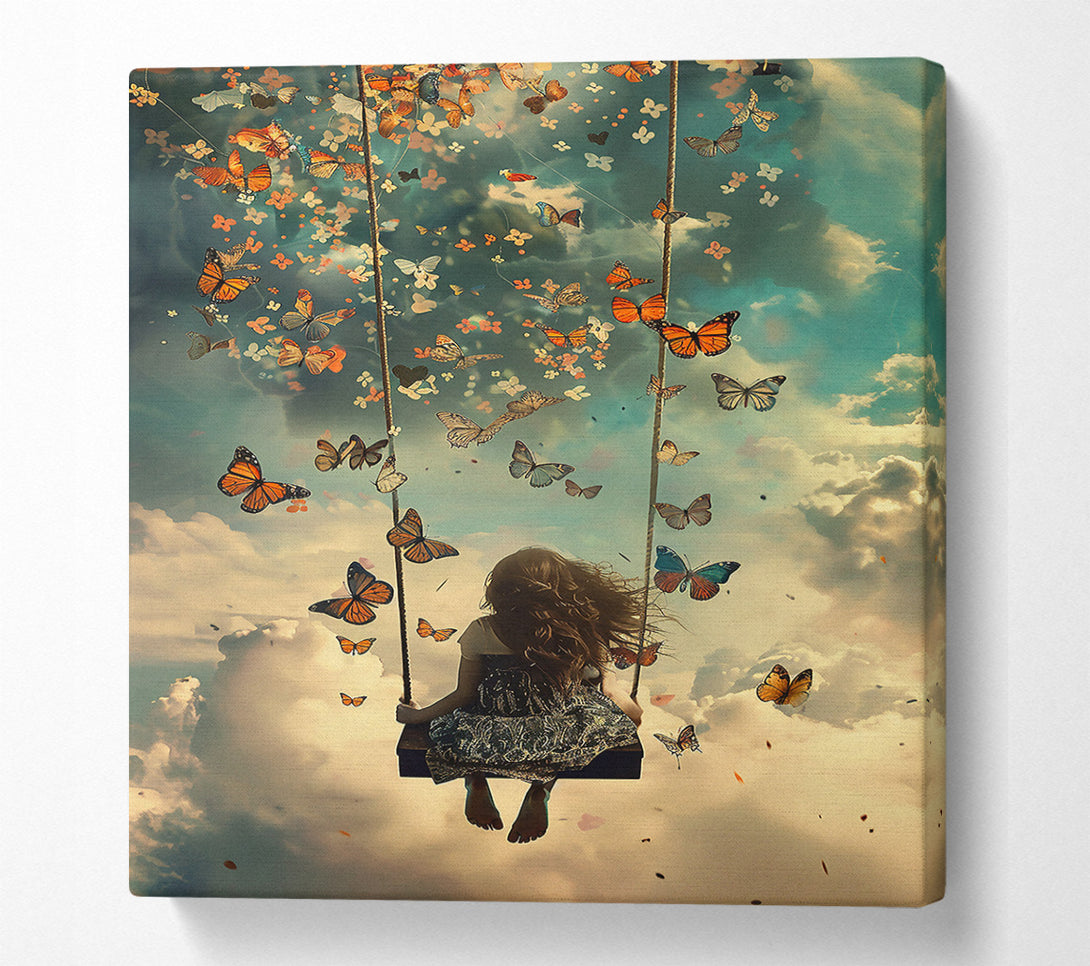 A Canvas Print of Teal Butterfly Dreams Canvas Print