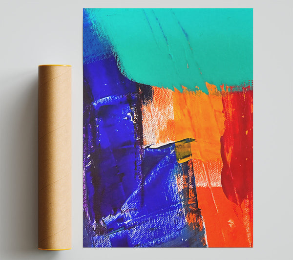 Blue And Orange Strokes Giclee Print