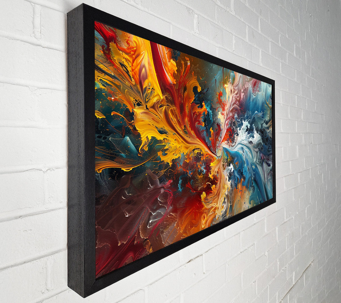  A Canvas Print of Azure Swirls And Flames Canvas Art