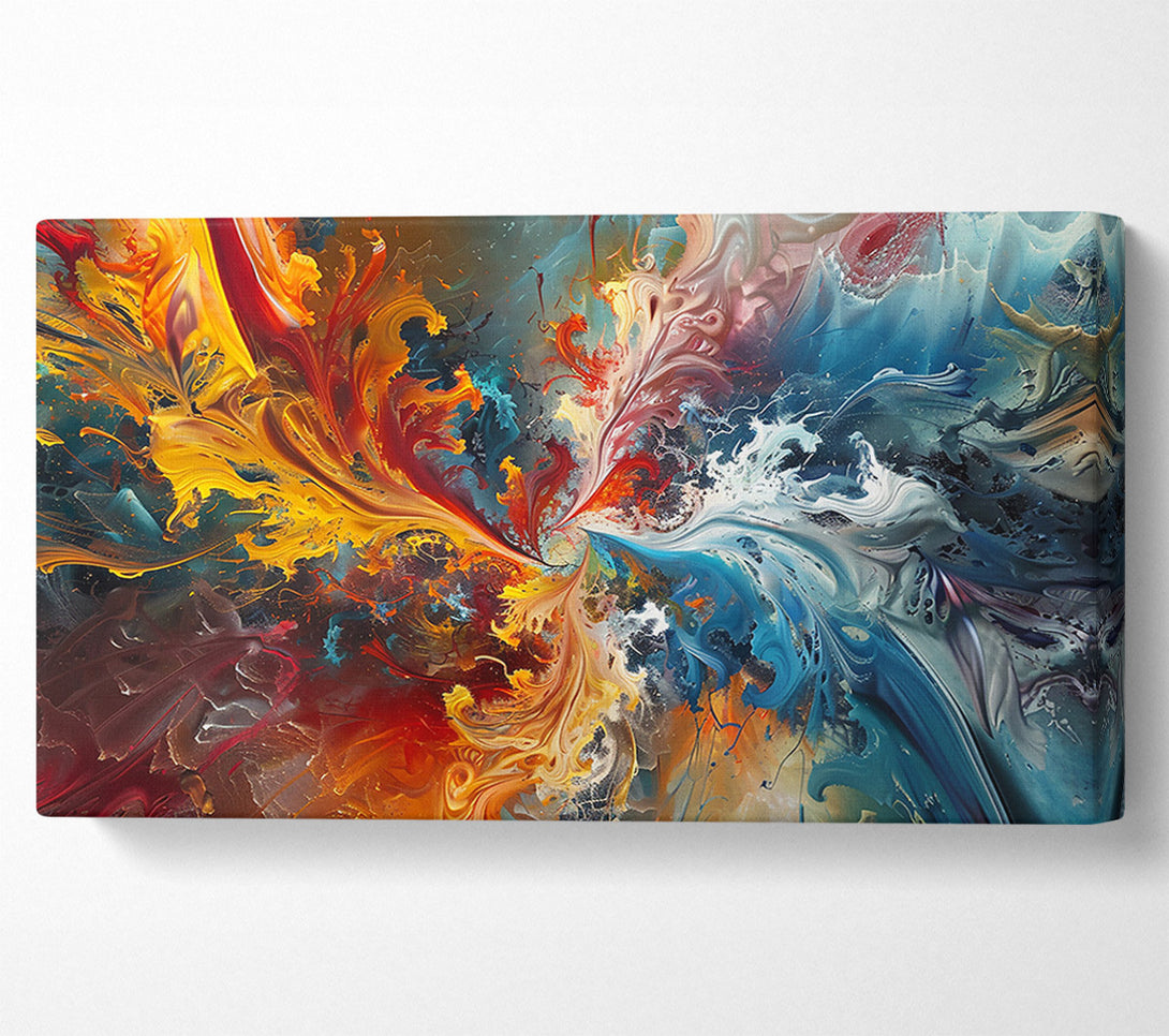  A Canvas Print of Azure Swirls And Flames Canvas Art