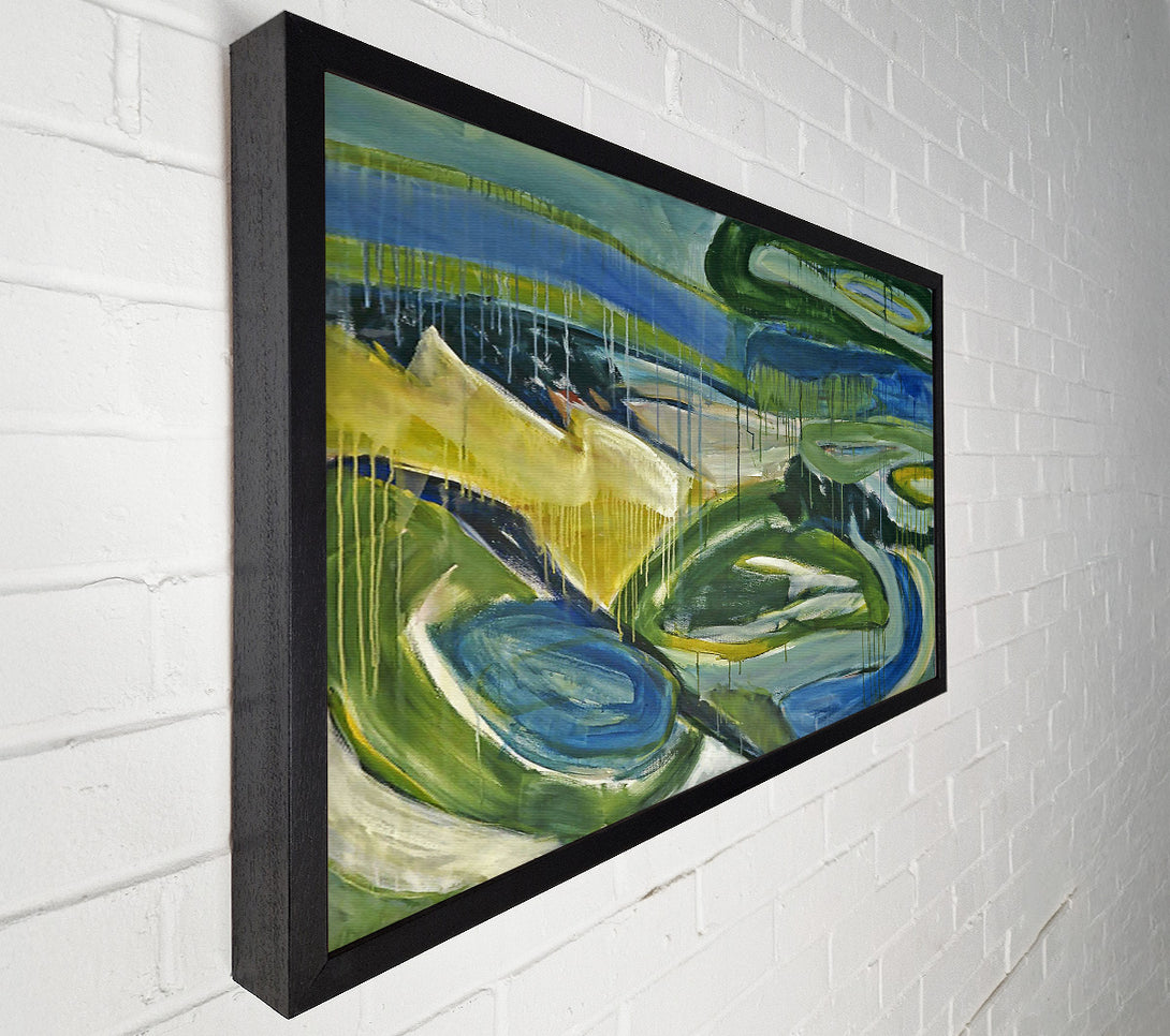  A Canvas Print of Green And Blue Drips Canvas Art