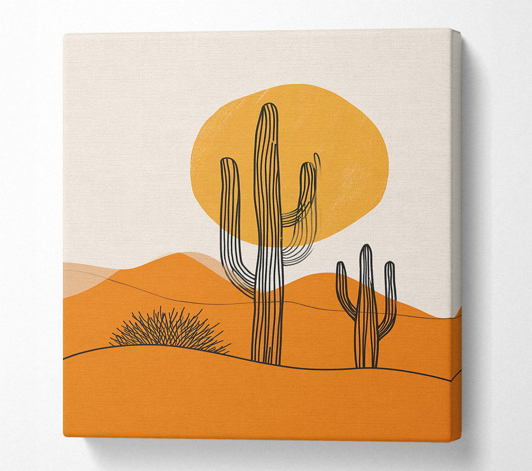  A Canvas Print of Orange Desert Sunset Canvas Print
