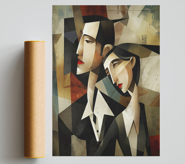 Red And Black Embrace Poster