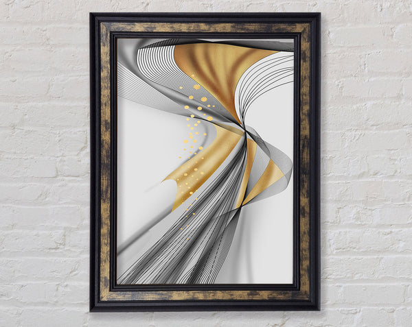 Abstract Lines And Gold Framed Print