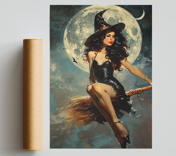 Midnight Moon Witch Print