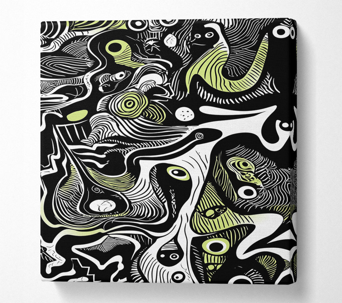 A Canvas Print of Abstract Lines Hues Canvas Wall Art