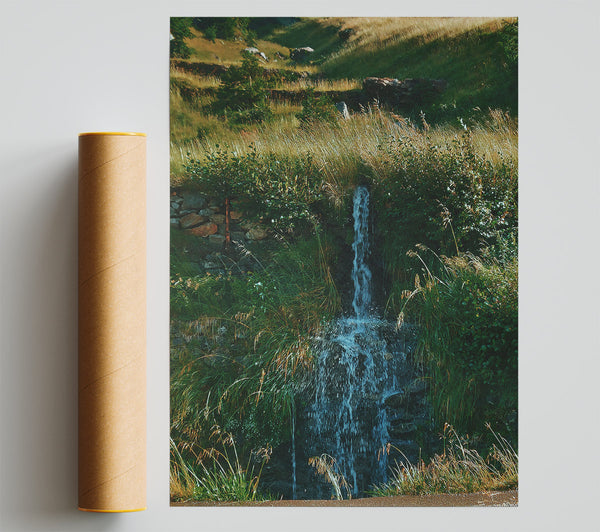 Green Cascade Waterfall Print