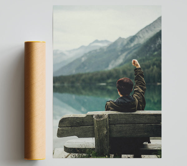 Teal Mountain Triumph Print