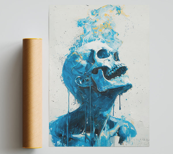 Azure Skull Dreams Poster